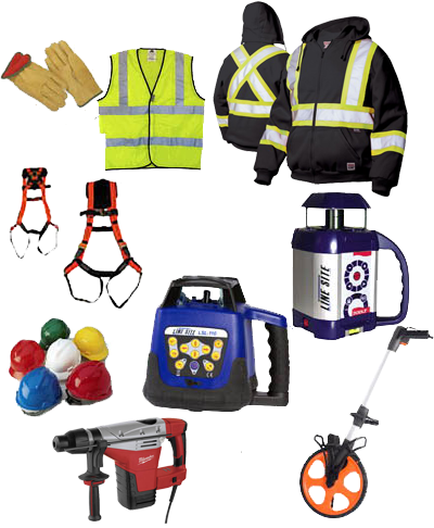 Construction & Safety Clothing and Accessories Barrie Rentall Equipment Rental Tool Rental and Terex Equipment Sales Toronto York Region